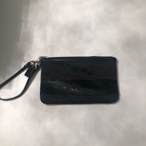 Coach Black Sequence wristlet